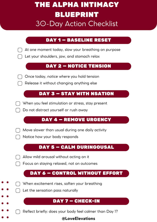 The Intimacy blueprint 30-Day Checklist